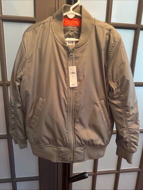 GAP Tan Bomber Jacket with Orange Lining